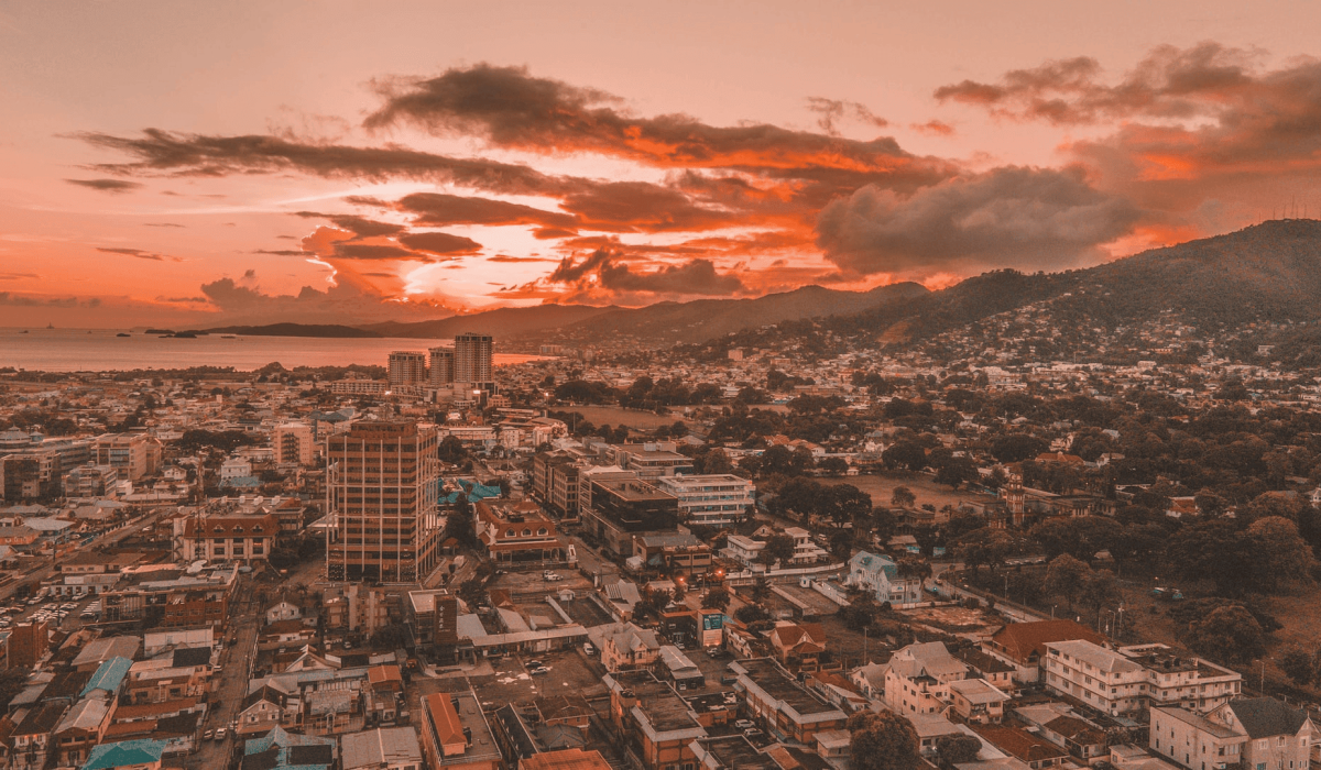 View of Maraval Road, Trinidad